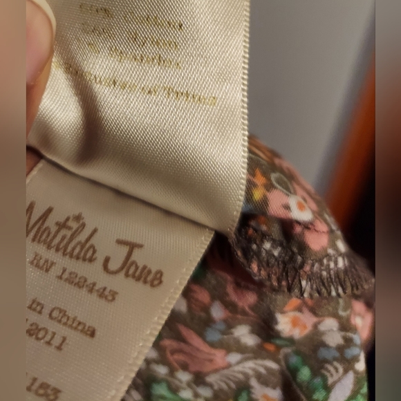 Matilda Jane Dress Striped Sz 8 Brown Serendipity Floral Confetti Easter Church - Picture 4 of 10